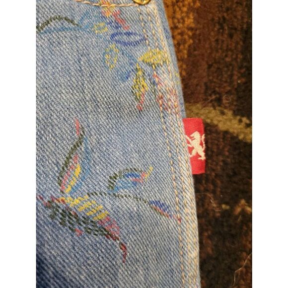 Vintage Braxton Jeans Women's 27 Blue Floral Print Slim Taper Mom 1990s - Picture 3 of 5